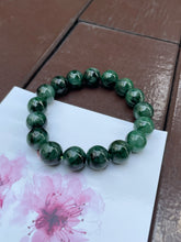 Load image into Gallery viewer, Dark Green Jade Bracelet - Round Beads (NJBA099)
