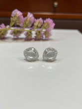 Load image into Gallery viewer, Glassy Jadeite Cabochon Earrings (NJE003)

