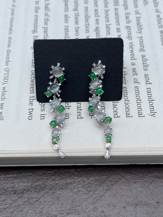 Glassy and Green Jadeite Earrings (NJE007)