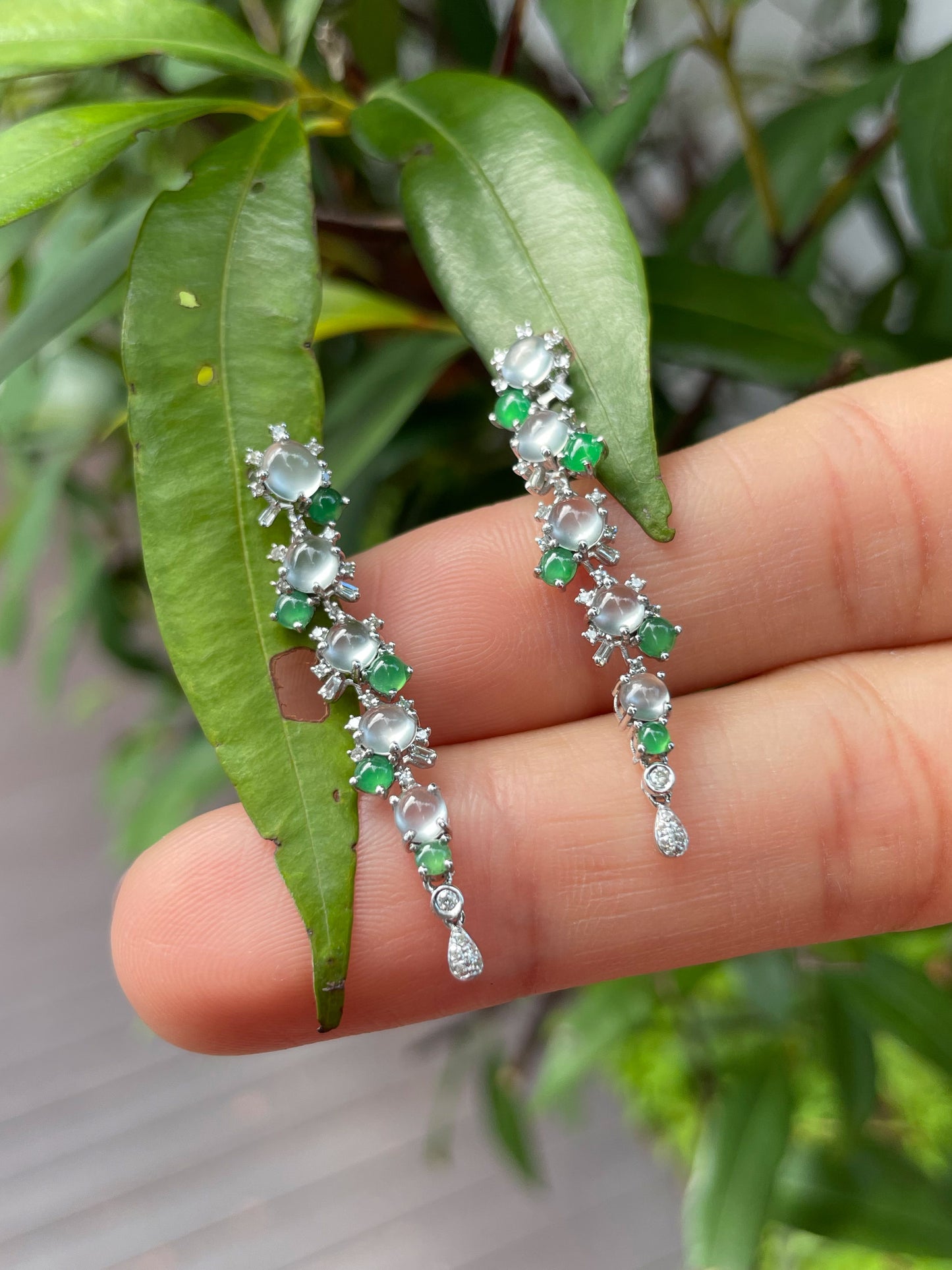 Glassy and Green Jadeite Earrings (NJE007)