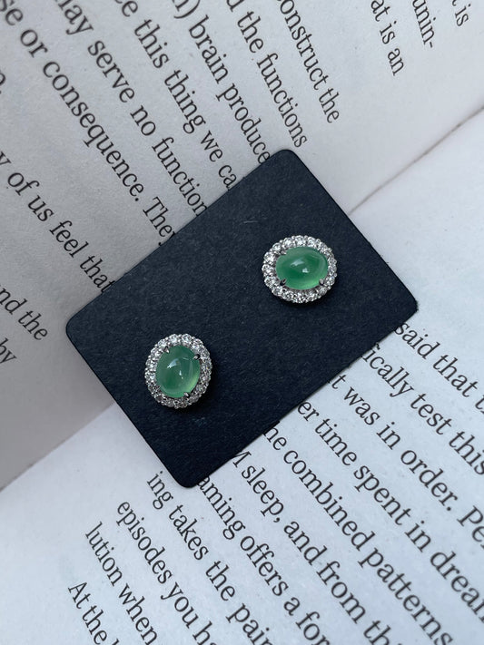 Icy Light Green Jadeite Earrings (NJE008)