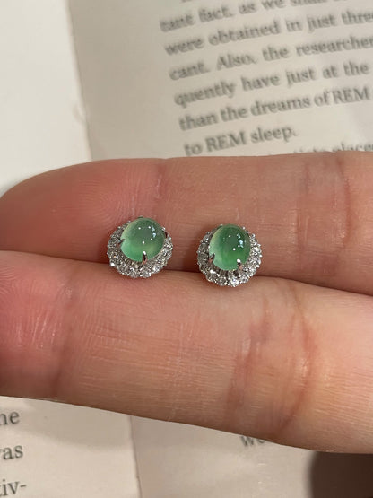 Icy Light Green Jadeite Earrings (NJE008)