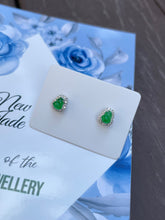 Load image into Gallery viewer, Green Jadeite Earrings - Hu Lu 葫芦 (NJE016)
