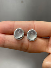 Load image into Gallery viewer, Icy Jadeite Cabochon Earrings (NJE020)
