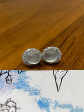 Load image into Gallery viewer, Icy Jadeite Cabochon Earrings (NJE020)
