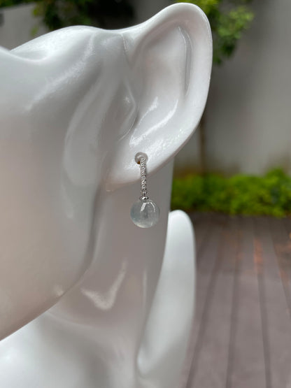 Icy Jadeite Dangling Earrings (NJE025)