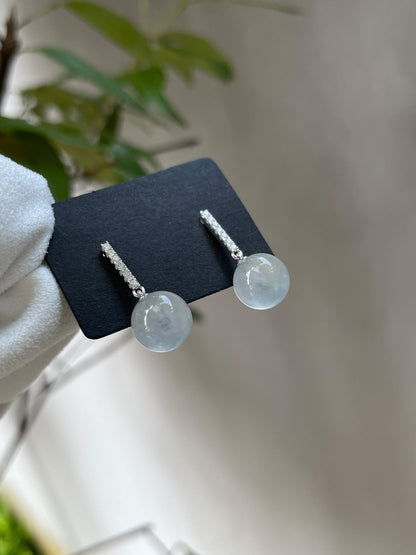 Icy Jadeite Dangling Earrings (NJE025)