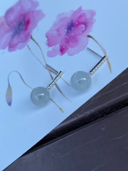 Icy Jadeite Dangling Earrings (NJE025)