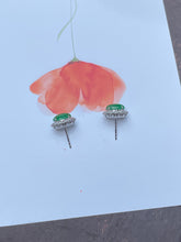 Load image into Gallery viewer, Green Jade Cabochon Earrings (NJE029)
