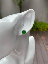 Load image into Gallery viewer, Green Jade Cabochon Earrings (NJE033)

