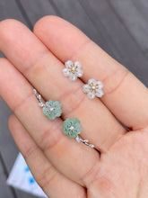 Load image into Gallery viewer, Icy White &amp; Light Green Jade Earrings - Cherry Blossom (NJE037)
