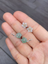 Load image into Gallery viewer, Icy White &amp; Light Green Jade Earrings - Cherry Blossom (NJE037)
