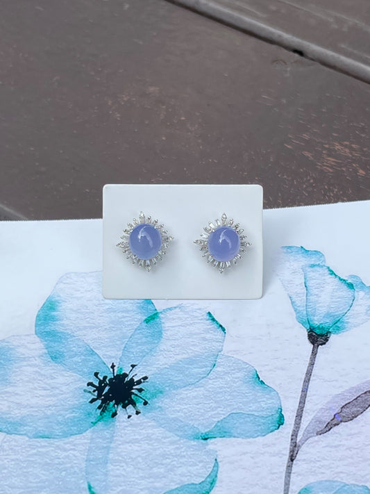 Lavender Jade Cabochon Earrings (NJE039)