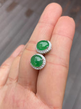Load image into Gallery viewer, Green Jade Earrings - Cabochons (NJE048)
