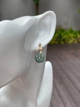 Load image into Gallery viewer, Carved Jade Earrings - Plum Blossoms (NJE052)
