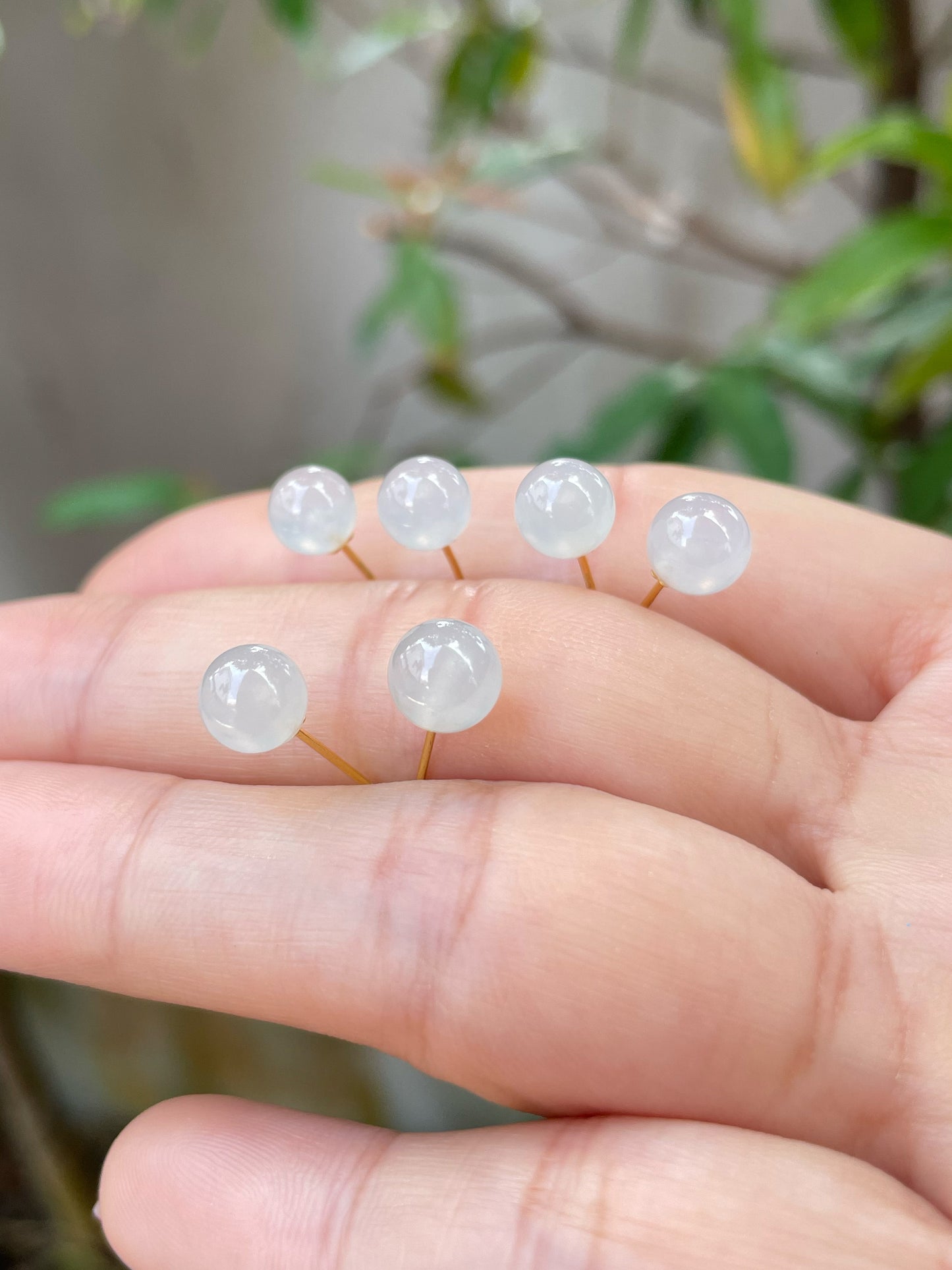 Icy Jade Stud Earrings (NJE066)