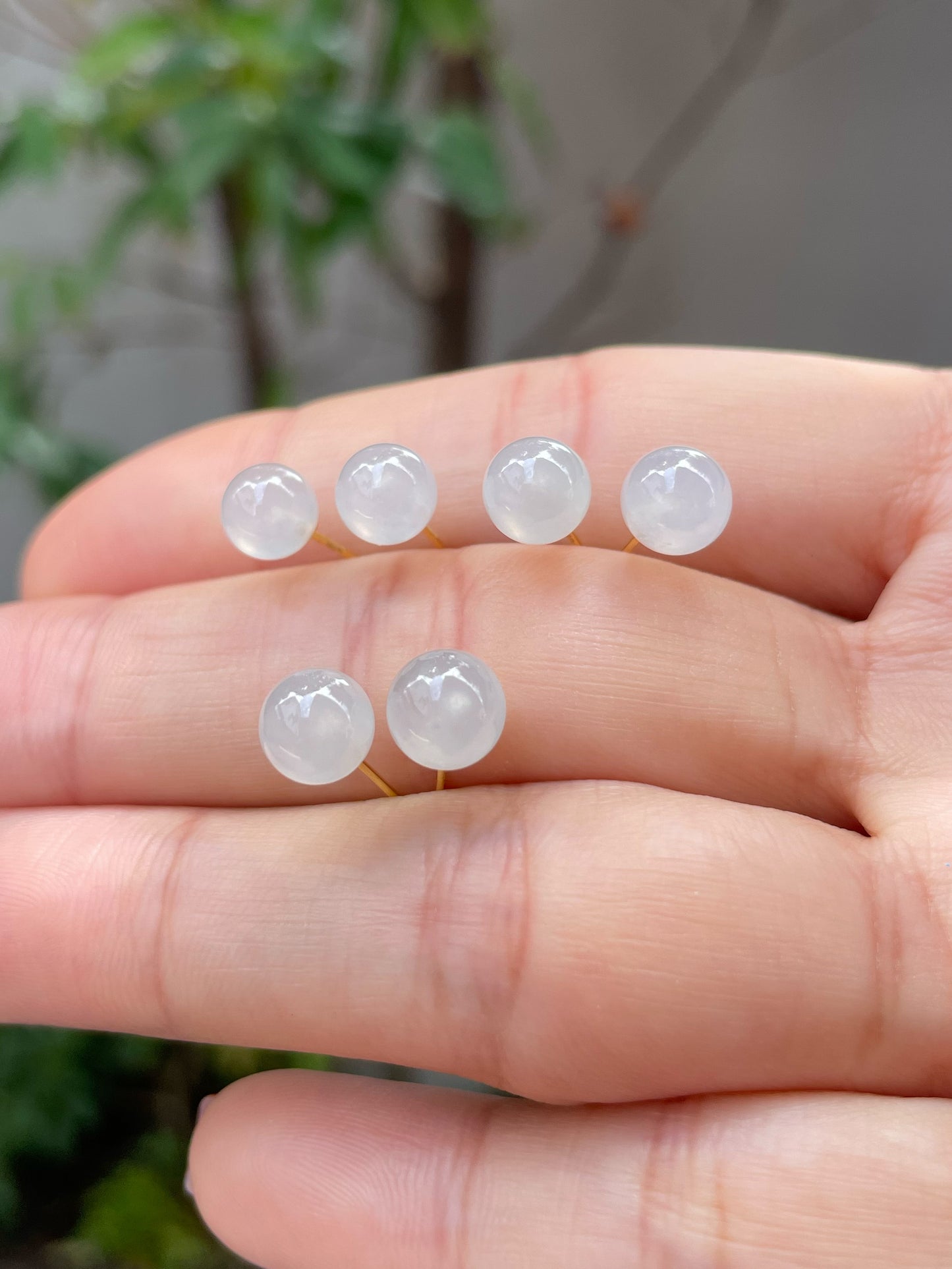 Icy Jade Stud Earrings (NJE066)