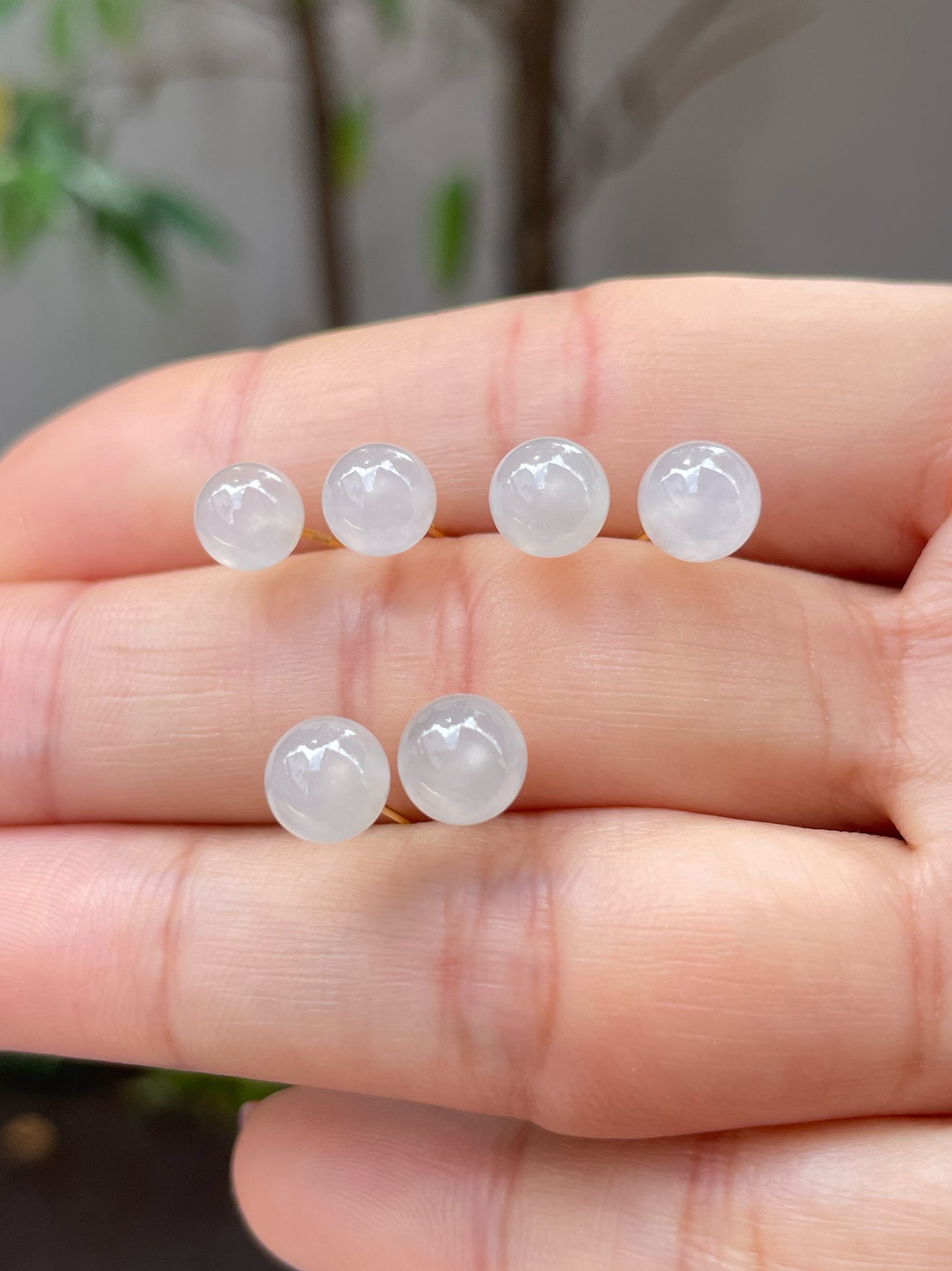 Icy Jade Stud Earrings (NJE066)