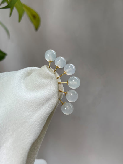 Icy Jade Stud Earrings (NJE066)