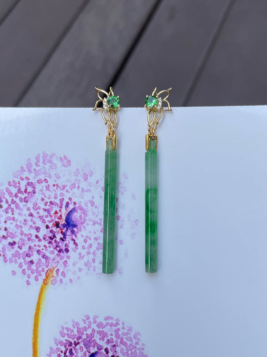 Green Jade Earrings / Pendant (NJE073)