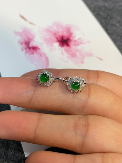 Green Jadeite Earrings (NJE075)