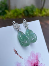 Load image into Gallery viewer, Green Jadeite Earrings - Double Hoop (NJE077)
