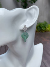 Load image into Gallery viewer, Green Jadeite Earrings - Double Hoop (NJE077)
