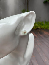 Load image into Gallery viewer, Icy Carved Jade Earrings - Cherry Blossom (NJE078)
