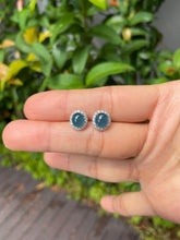 Load image into Gallery viewer, Blue Jade Cabochon Earrings (NJE079)
