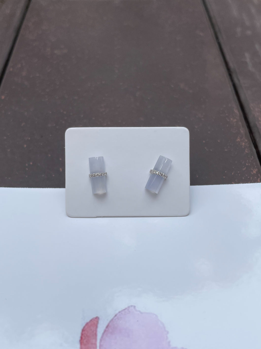 Icy Jade Stud Earrings (NJE080)