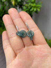 Load image into Gallery viewer, Icy Blue Jadeite Earrings - Double Hoop (NJE081)
