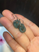 Load image into Gallery viewer, Icy Blue Jadeite Earrings - Double Hoop (NJE081)
