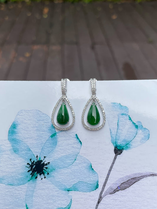 Green Jade Earrings / Pendant (NJE086)