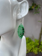 Load image into Gallery viewer, Green Jadeite Carved Earrings (NJE087)
