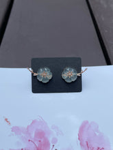 Load image into Gallery viewer, Icy Carved Jade Earrings - Plum Blossoms (NJE089)
