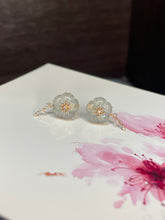 Load image into Gallery viewer, Icy Carved Jade Earrings - Plum Blossoms (NJE089)
