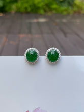 Load image into Gallery viewer, Green Jade Earrings - Cabochons (NJE091)
