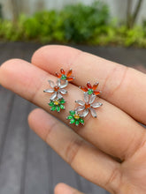 Load image into Gallery viewer, Multicoloured Jade Earrings  - Flowers (NJE092)
