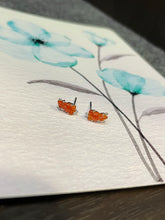 Load image into Gallery viewer, Orangey Red Jade Earrings - Goldfish (NJE096)
