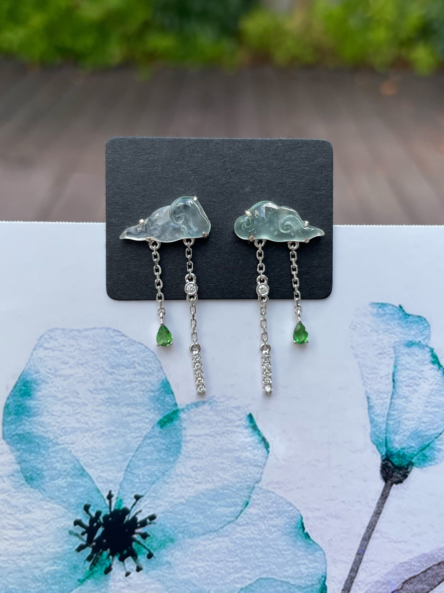 Glassy Jade Clouds Earrings (NJE097)