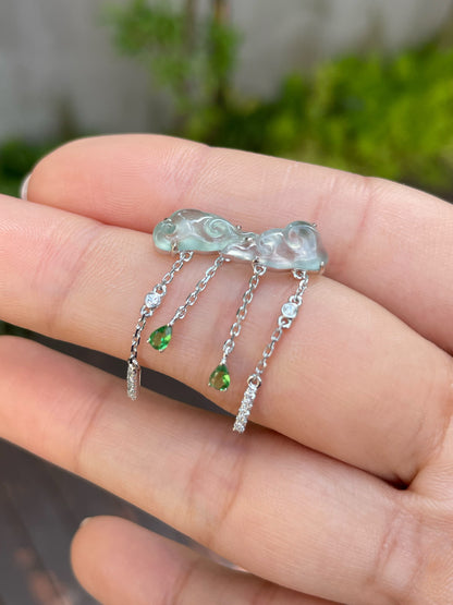 Glassy Jade Clouds Earrings (NJE097)