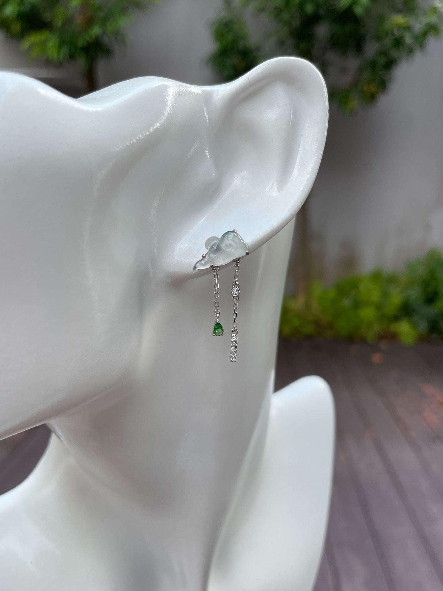 Glassy Jade Clouds Earrings (NJE097)