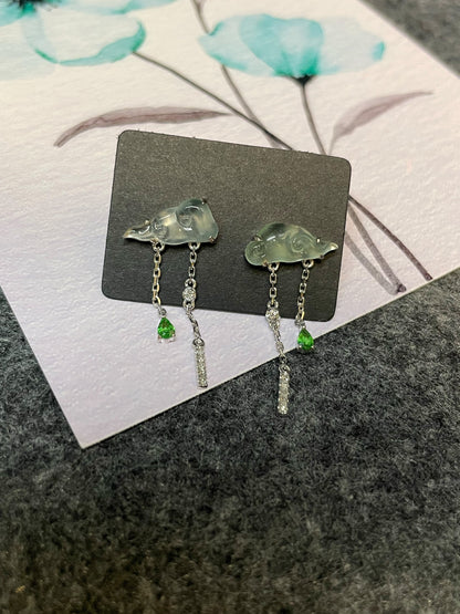 Glassy Jade Clouds Earrings (NJE097)