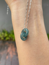 Load image into Gallery viewer, Greenish Blue Jadeite Earrings - Double Hoop (NJE098)
