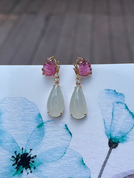 Icy Jade Teardrop Earrings (NJE103)