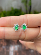 Load image into Gallery viewer, Green Jadeite Earrings (NJE107)
