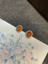 Load image into Gallery viewer, Orange Jade Earrings - Cabochons (NJE109)
