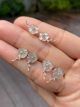 Load image into Gallery viewer, Icy Carved Jade Earrings - Plum Blossoms (NJE113)
