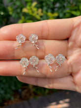 Load image into Gallery viewer, Icy Carved Jade Earrings - Plum Blossoms (NJE113)
