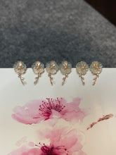Load image into Gallery viewer, Icy Carved Jade Earrings - Plum Blossoms (NJE113)
